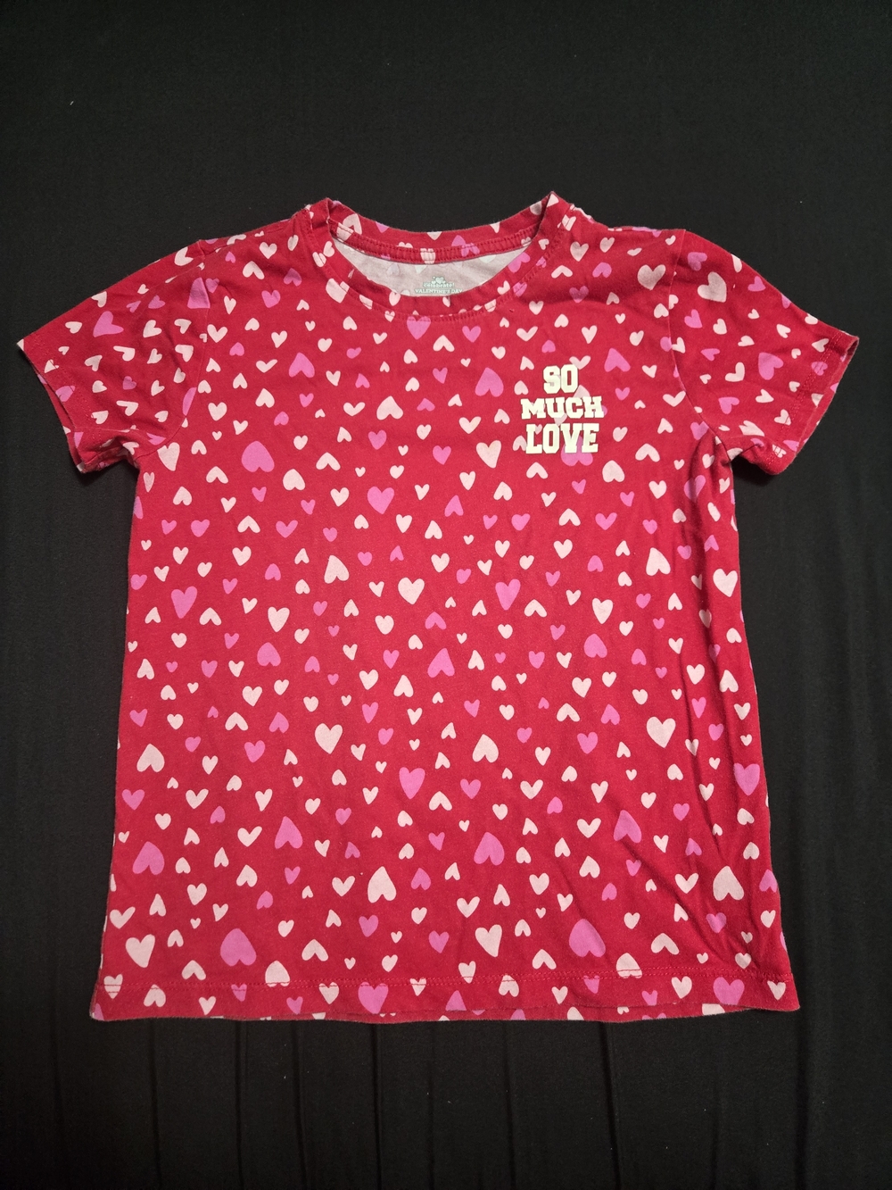 Girls' Red Heart Print Tee - So Much Love